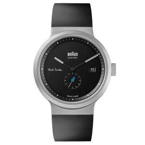 BN0279 Braun   Paul Smith Swiss made automatic watch - black dial and black rubber strap - limited edition