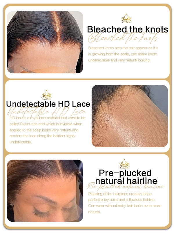 Chinalacewig Brown Color 5x5 HD Lace Wig Body Wave Invisible Lace Wigs CF571