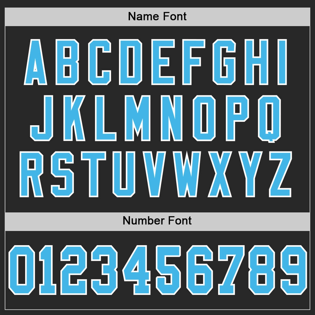 Custom Black Sky Blue-White Mesh Authentic Football Jersey