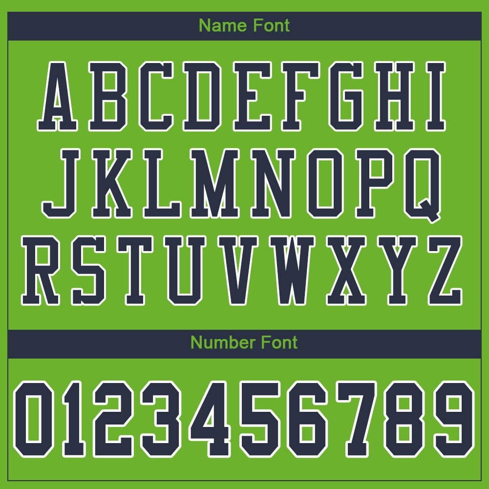 Custom Neon Green Navy-White Mesh Authentic Football Jersey