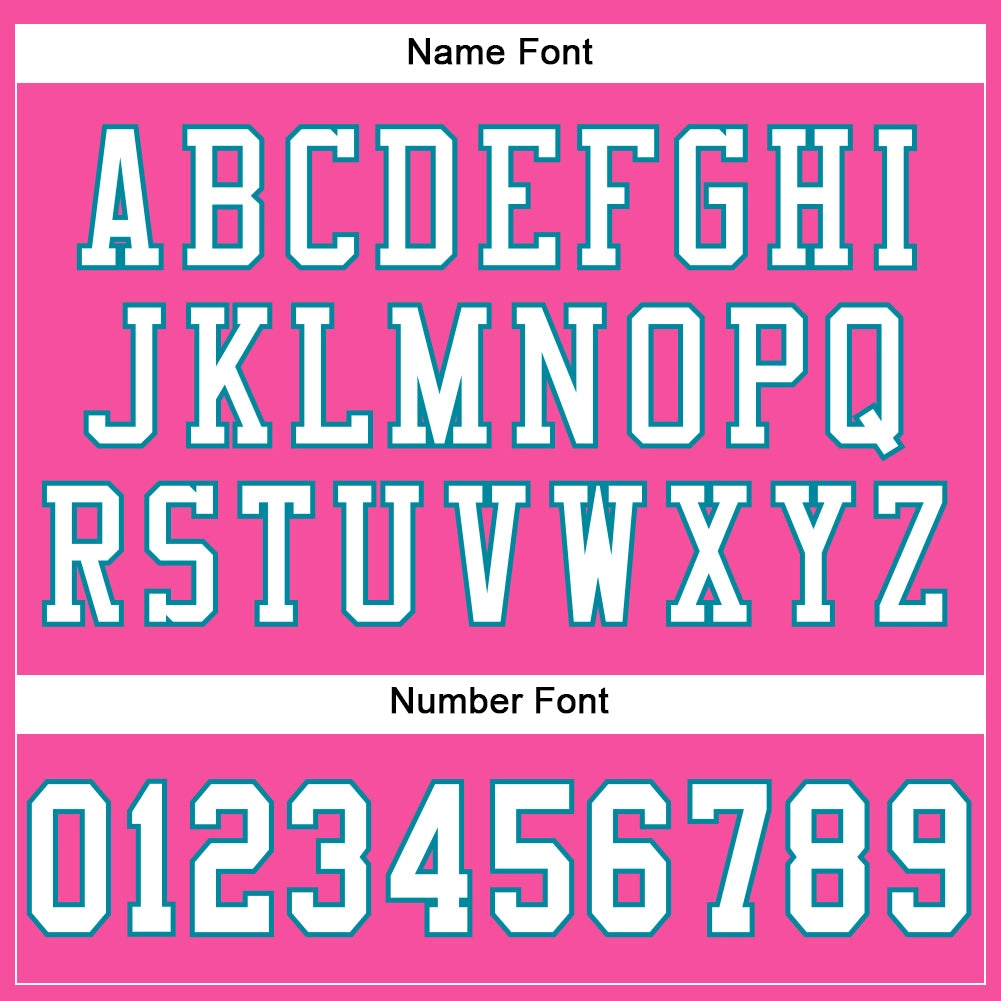 Custom Pink White-Teal Mesh Authentic Football Jersey