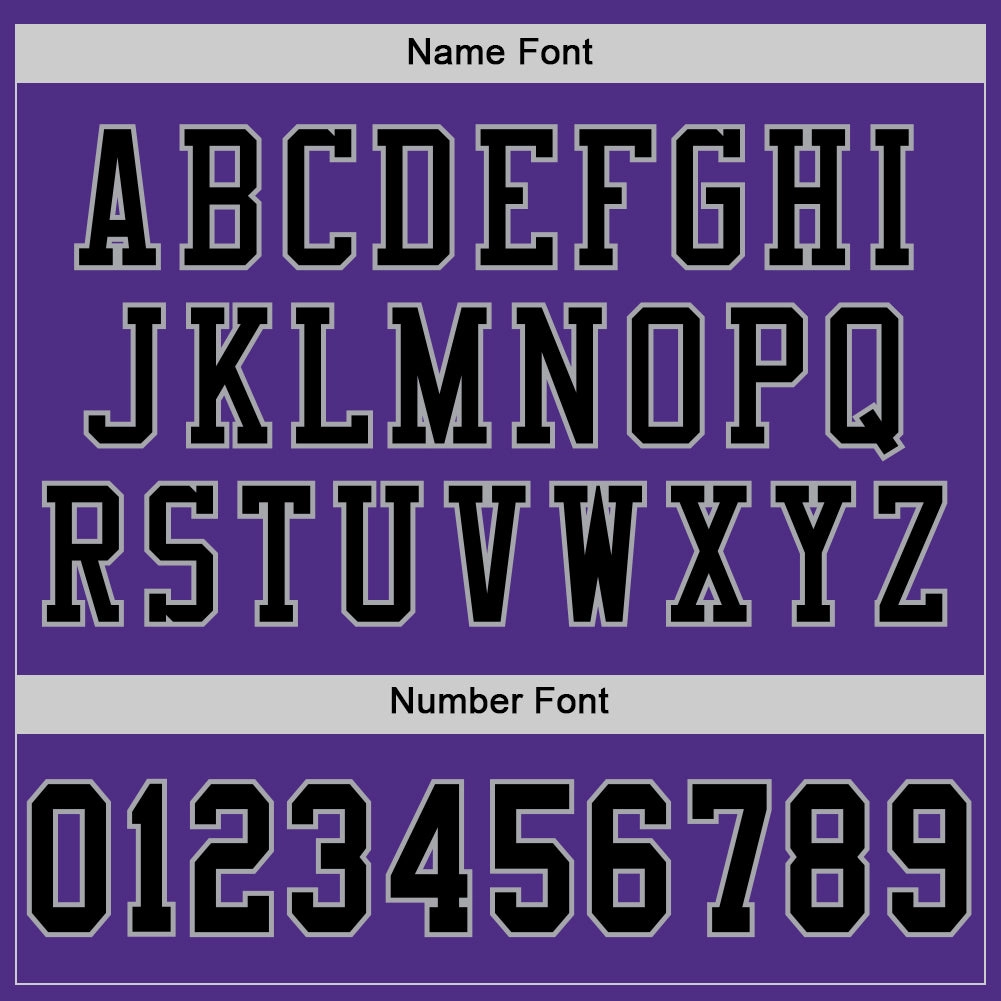 Custom Purple Black-Gray Mesh Authentic Football Jersey