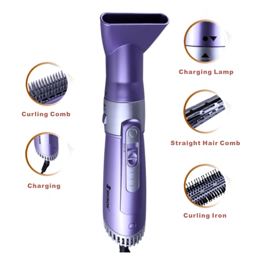 Dual-Purpose Hot Air Comb Professional Hair Dryer 5 in 1 Set