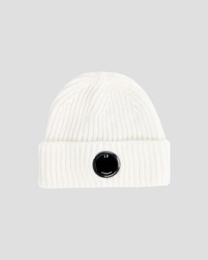 Extra Fine Merino Wool Beanie White
