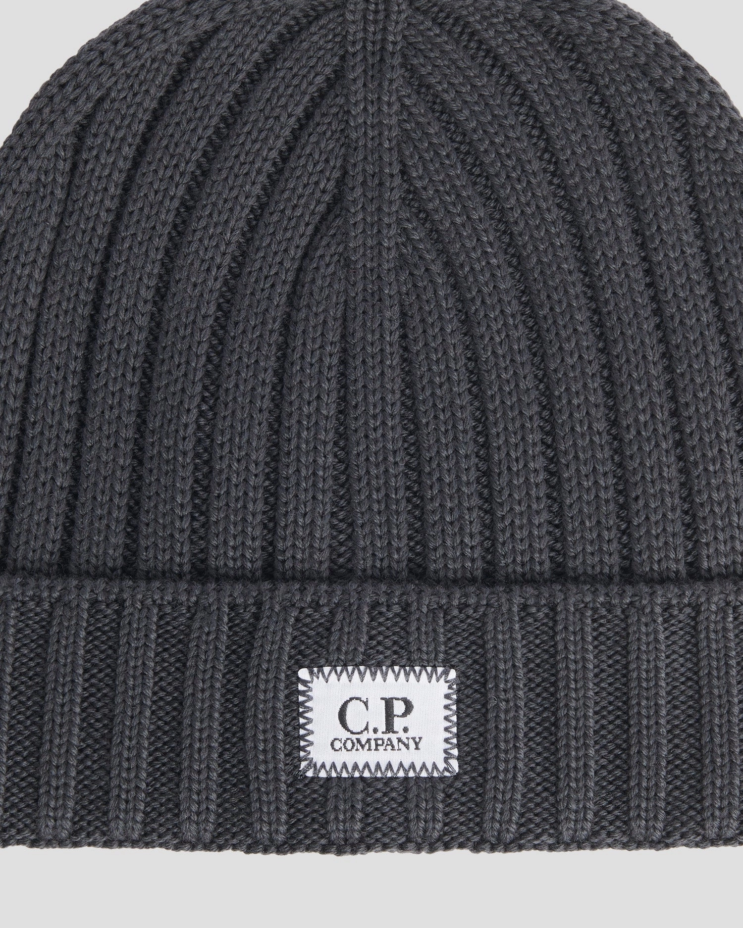 Extra Fine Merino Wool Logo Beanie Forged Iron