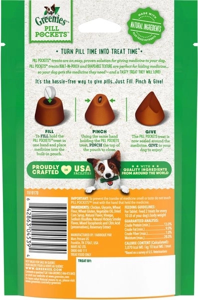 Greenies Pill Pockets Canine Chicken Flavor Dog Treats