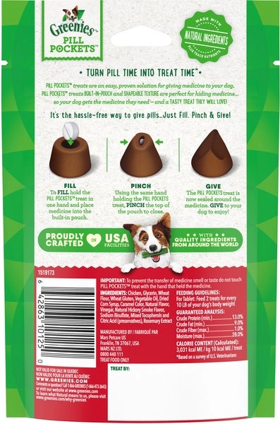 Greenies Pill Pockets Canine Hickory Smoke Flavor Dog Treats