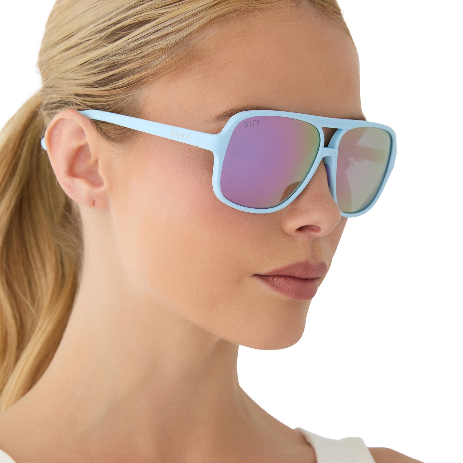 HANGTIME - MATTE BABY BLUE   LAVENDER MIRROR   POLARIZED SUNGLASSES