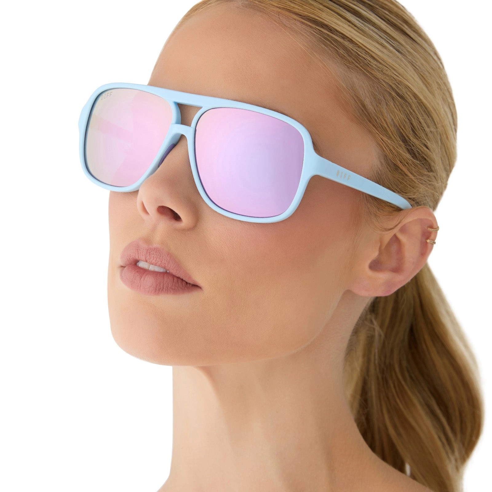 HANGTIME - MATTE BABY BLUE   LAVENDER MIRROR   POLARIZED SUNGLASSES