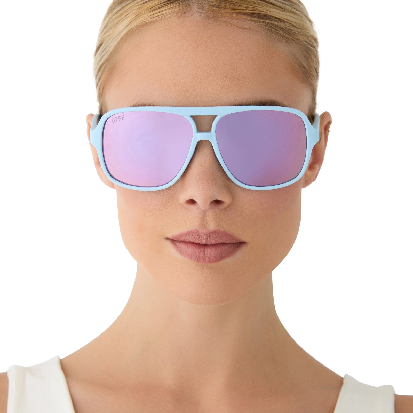 HANGTIME - MATTE BABY BLUE   LAVENDER MIRROR   POLARIZED SUNGLASSES