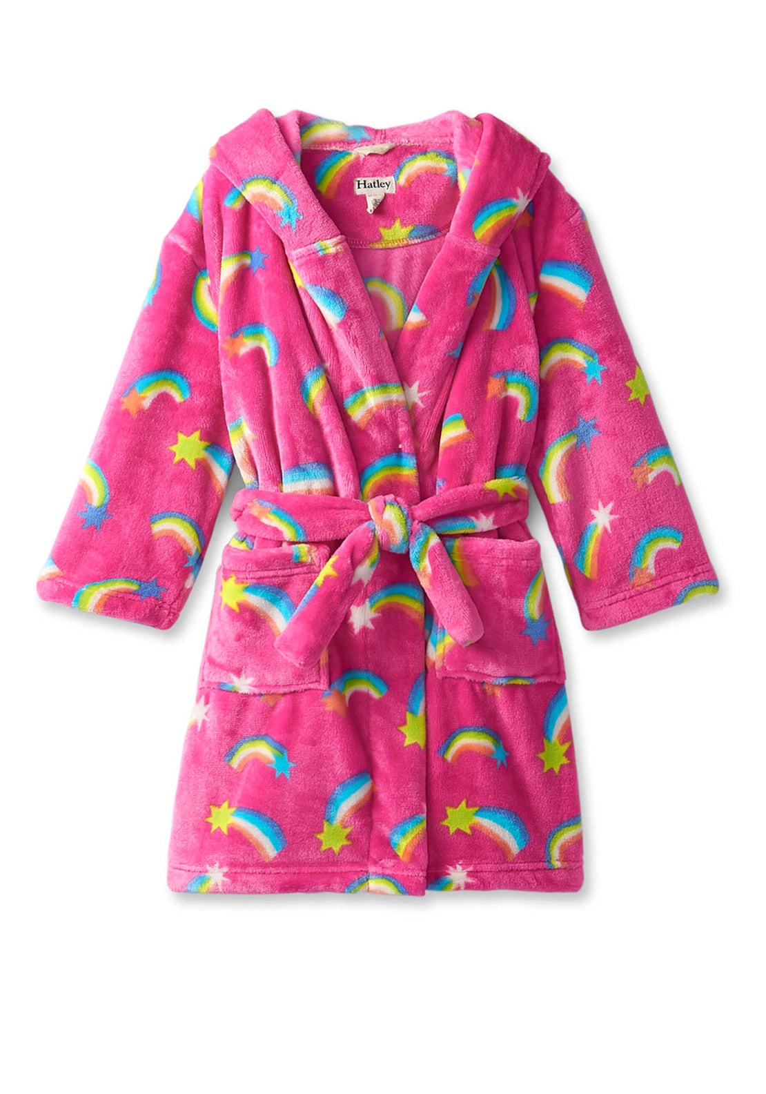 Hatley Mini Girls Shooting Stars Fleece Robe, Pink Multi