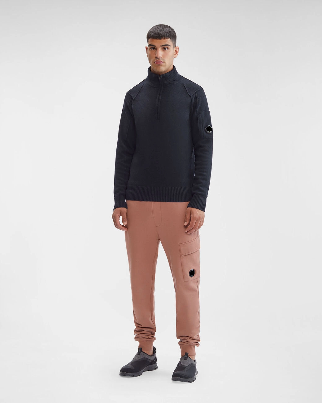 Lambswool Quarter Zipped Knit Total Eclipse