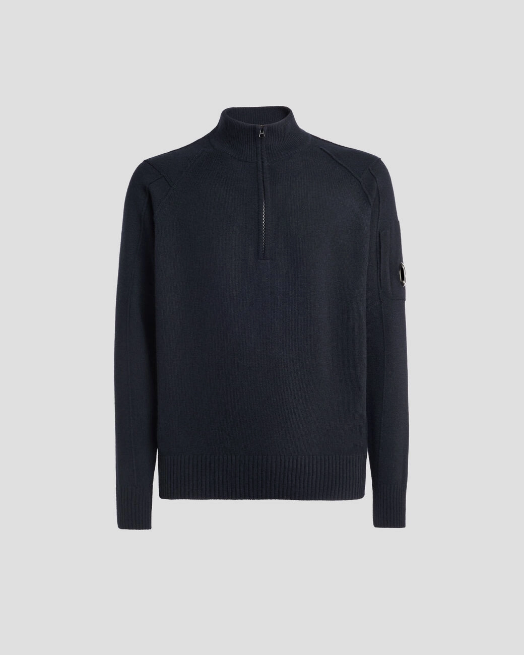 Lambswool Quarter Zipped Knit Total Eclipse
