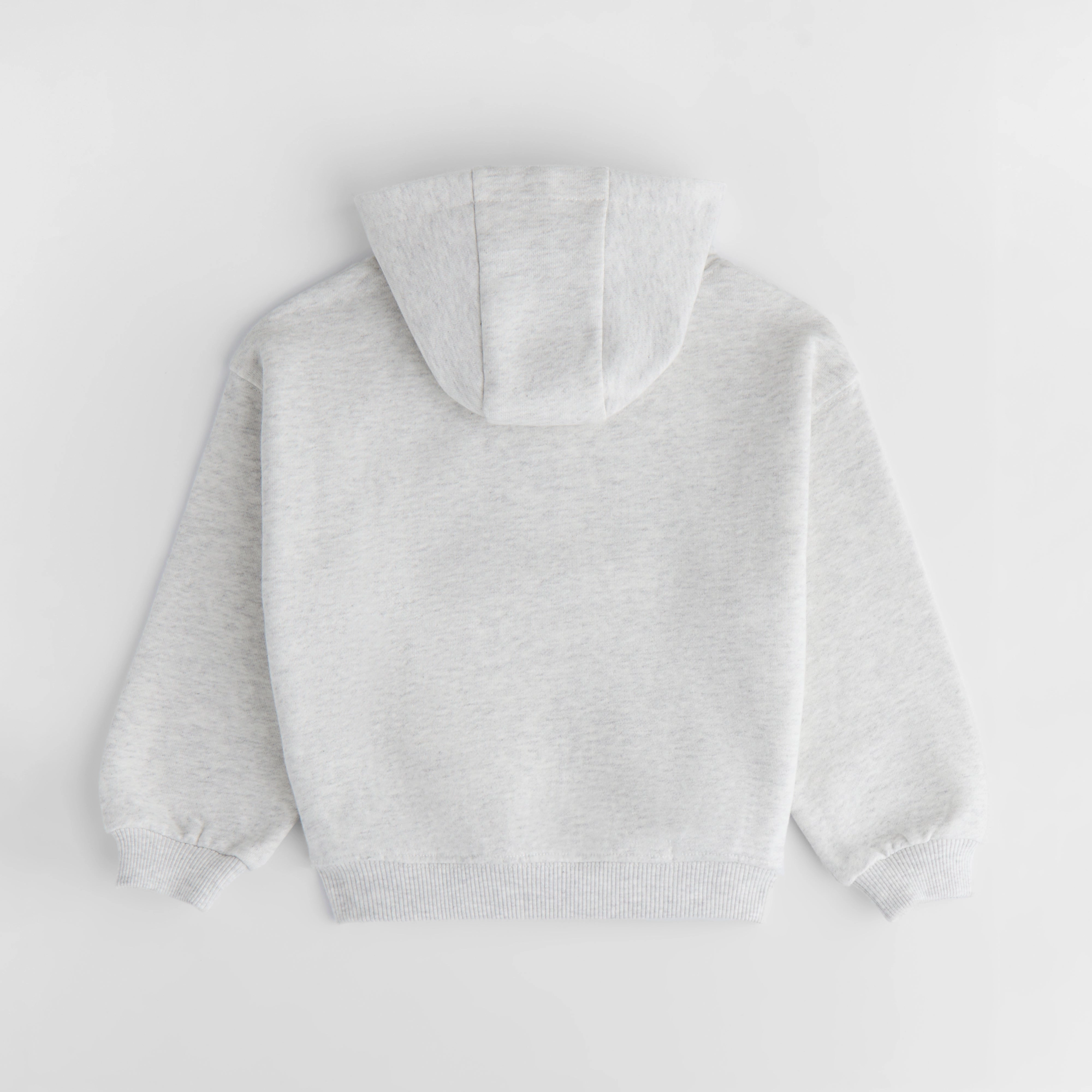 Mini Varsity Oversized Hoodie - Light Grey Melange/Black