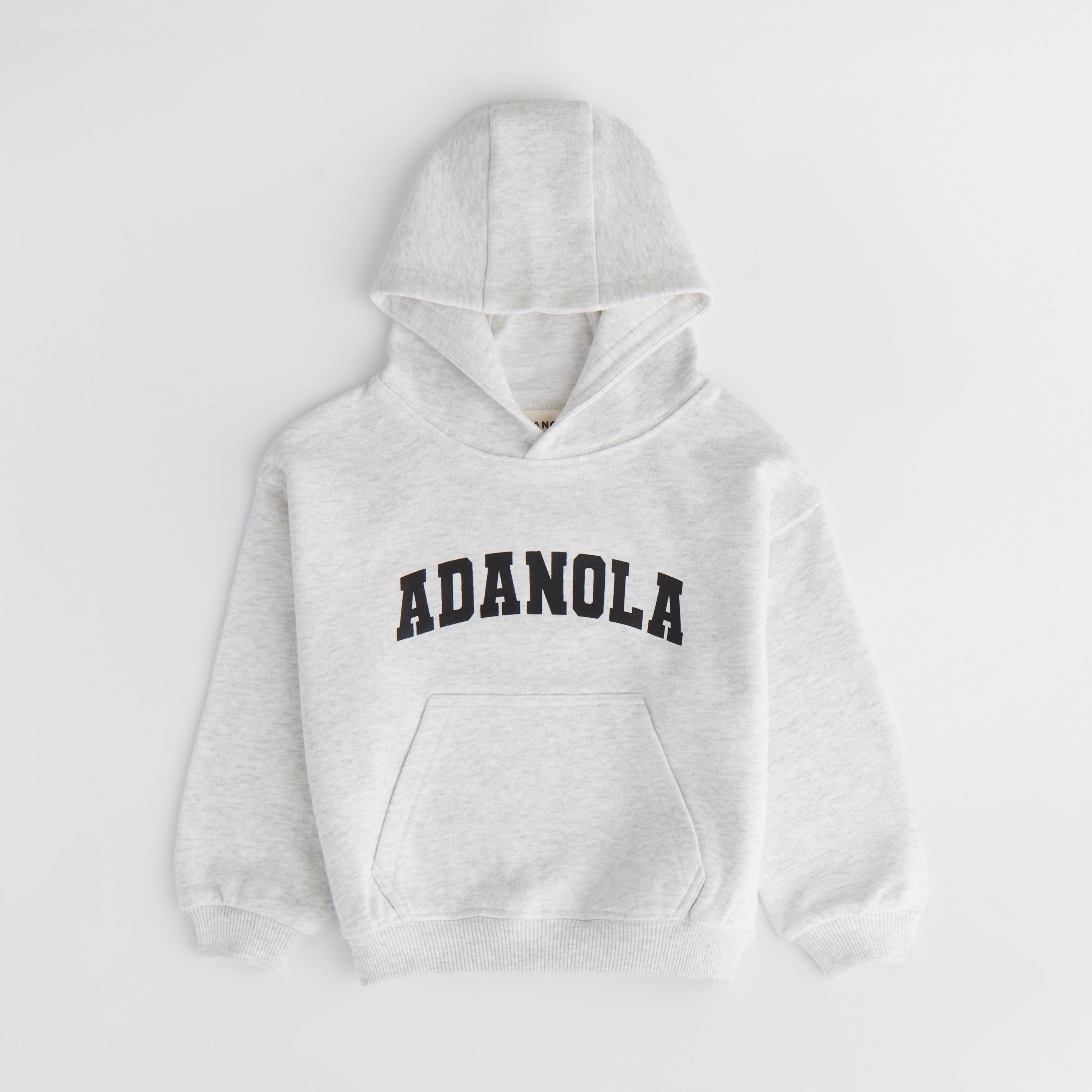 Mini Varsity Oversized Hoodie - Light Grey Melange/Black