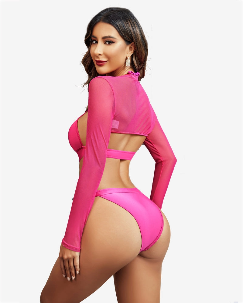 Mock Neck Long Sleeve Crop Top