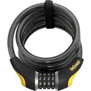 OnGuard Doberman Combo Cable Lock: 6' x 12mm, Gray/Black/Yellow