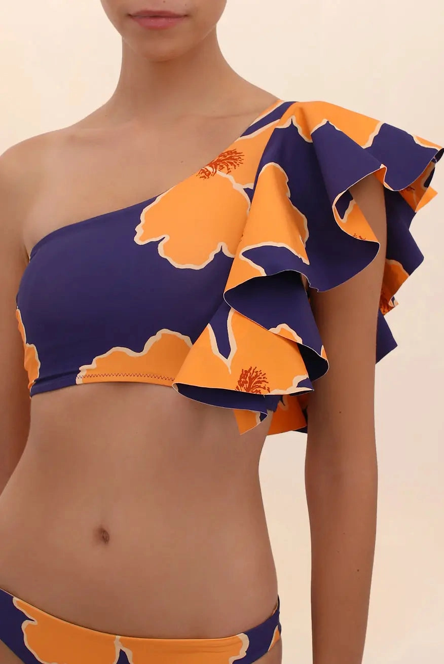 POMPEYA RUFFLED BIKINI TOP