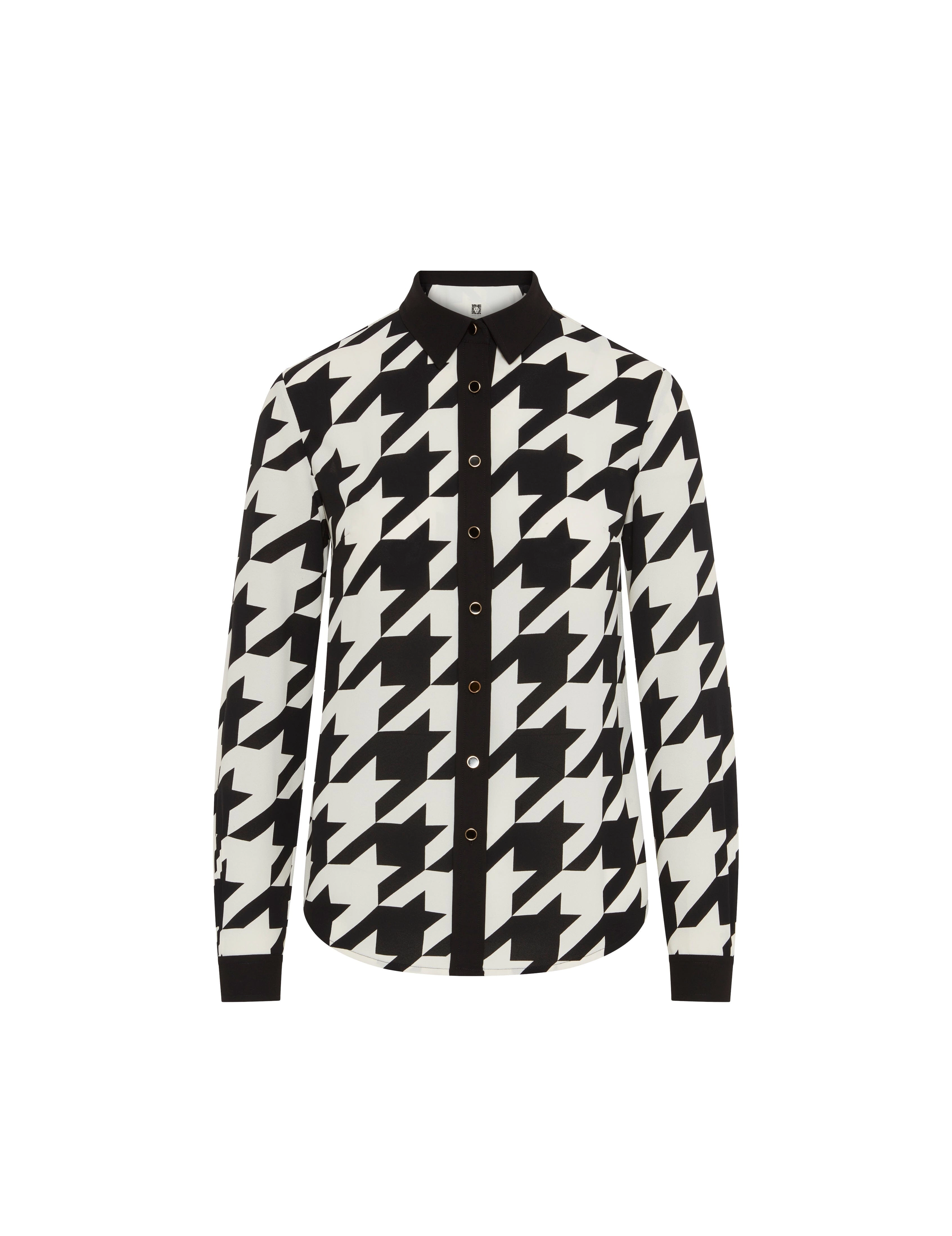 Printed Combo Button Down Blouse- Sale
