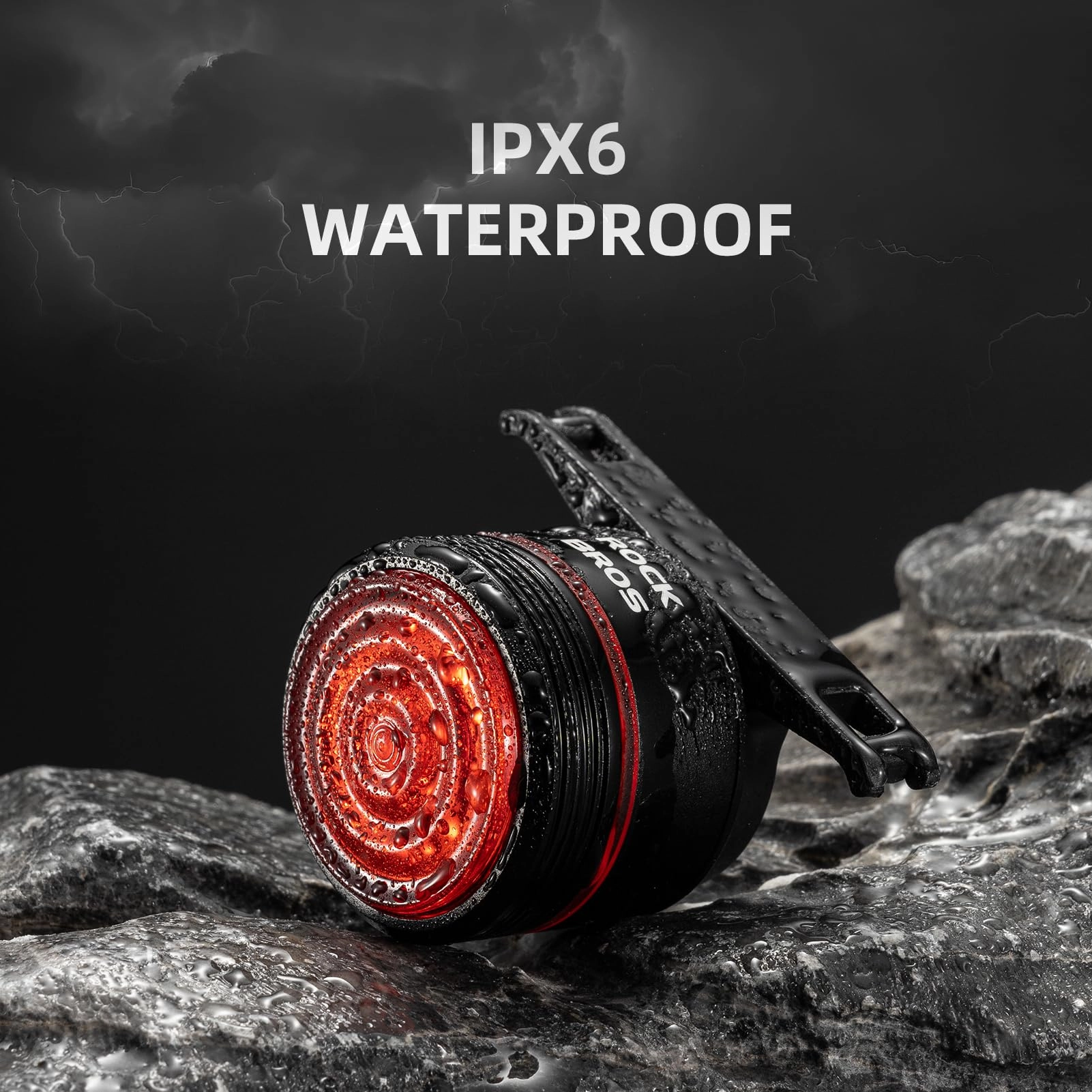 ROCKBROS Smart Brake Sensing Bike Tail Light USB-C IPX6 Waterproof LED