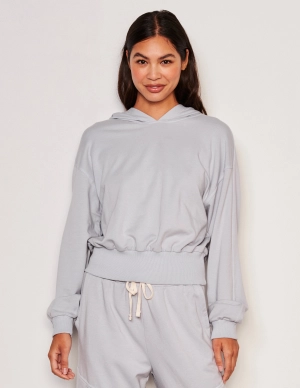 Sundry Lounge Banded Hoodie & Lounge Cargo Set in Blue Linen