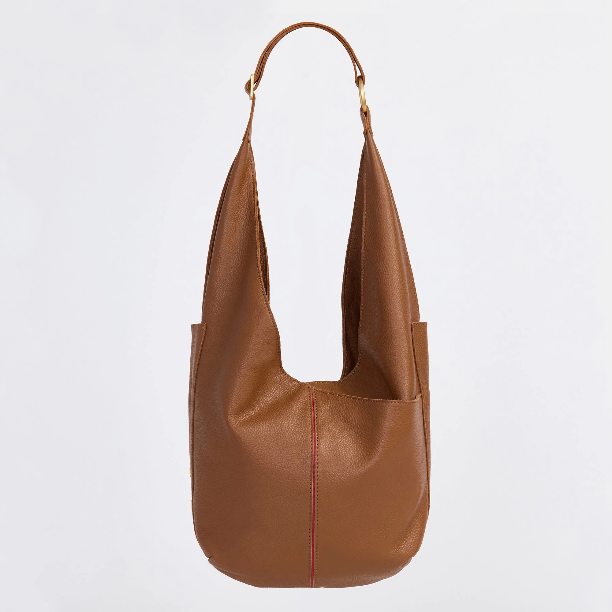 Tom Zip | Mahogany Pebble/Brushed Gold Red Zip | Lrg