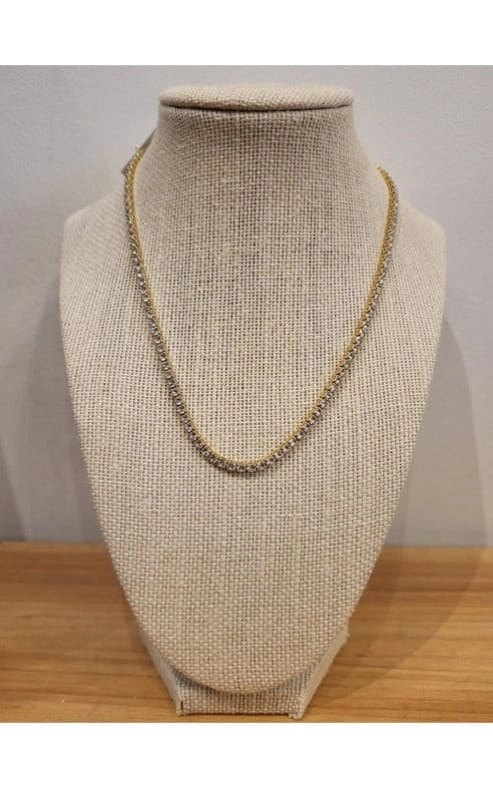 Twisted Baubles- Small Cubic Zirconia Tennis Necklace 13.5