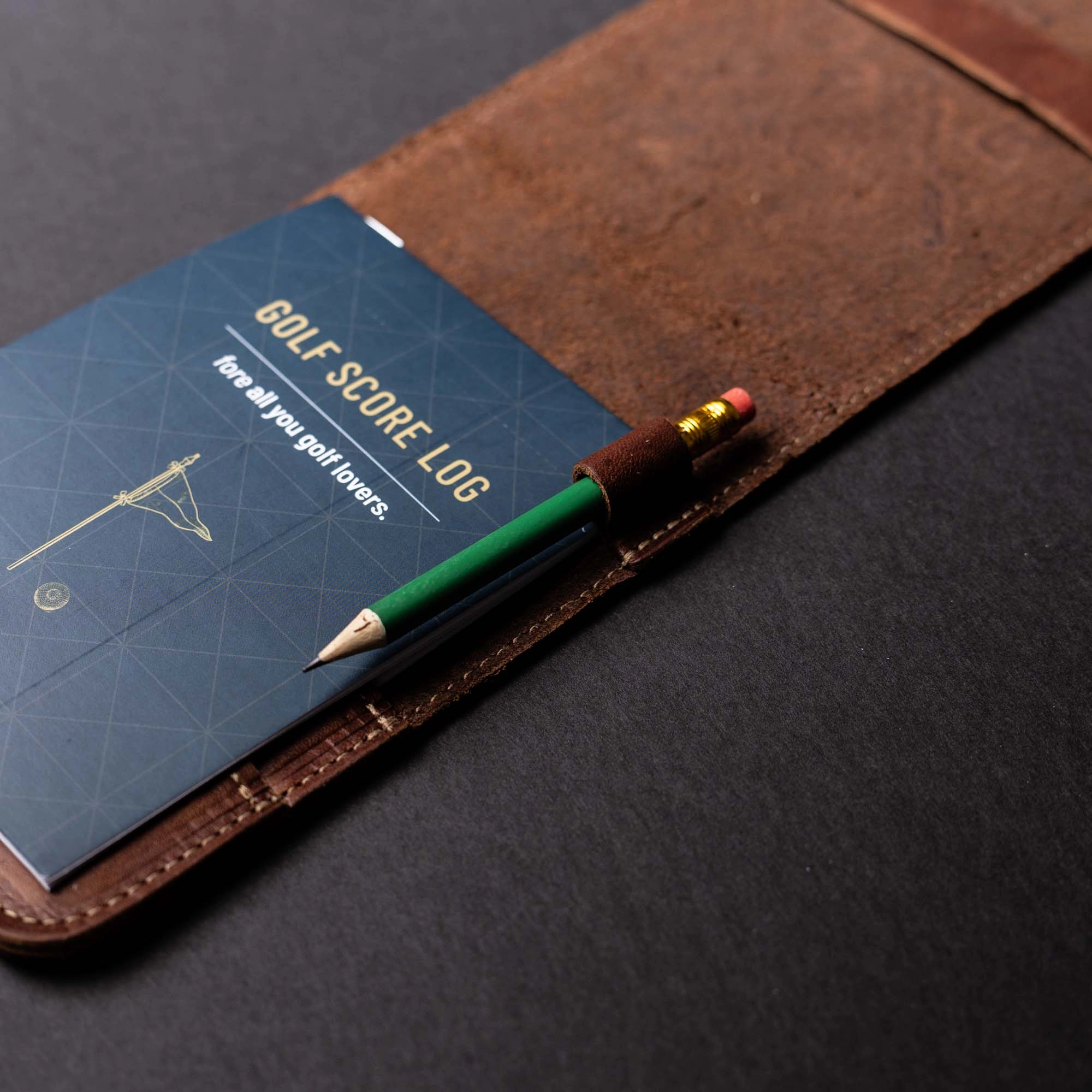 Your Logo   Our Leather - Fine Leather Golf Scorecard Holder and Logbook - Custom Logo and Corporate Gifting